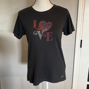 Life is Good Cotton Dark Gray LOVE Tee (Size S)